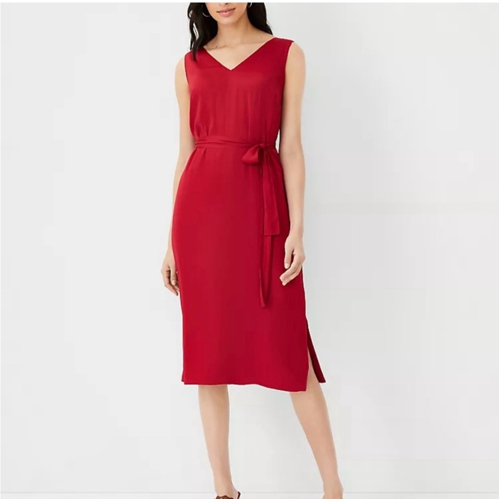 Ann Taylor Red Sleeveless Dress